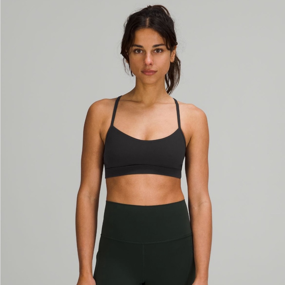 Black Lululemon Flow Y Bra Nulu